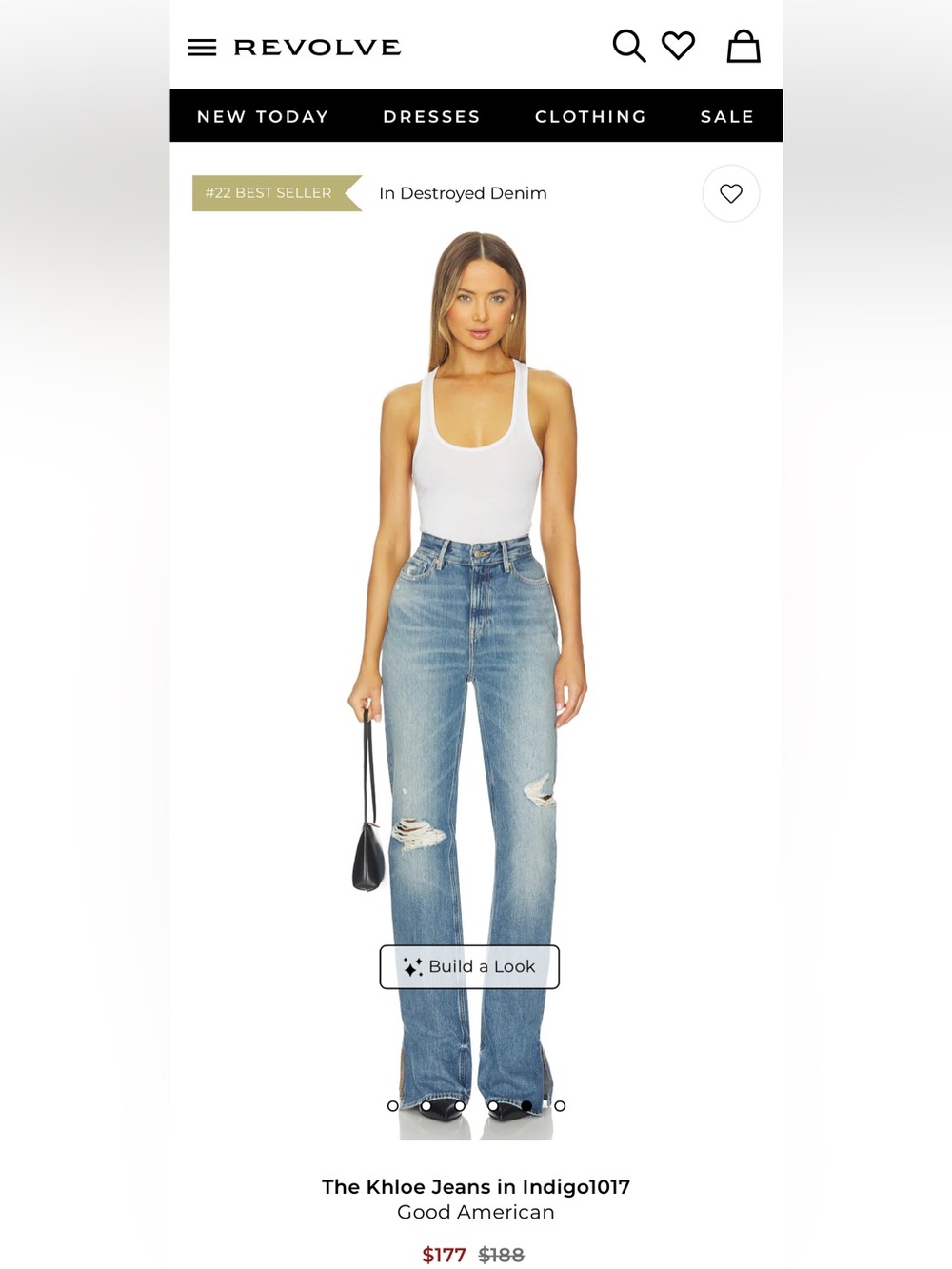 Revolve Good American The Khloe Jeans High-Rise Destroyed Distressed Size 4 / 27 - Picture 7 of 13